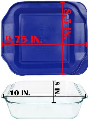 Pyrex 222 2-Qt Glass Baking Dish with Blue Lagoon Lid