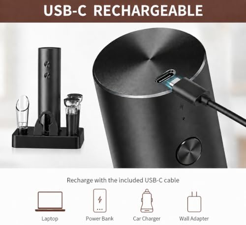 Electric Wine Opener, Rechargeable Automatic Wine Bottle Opener Set