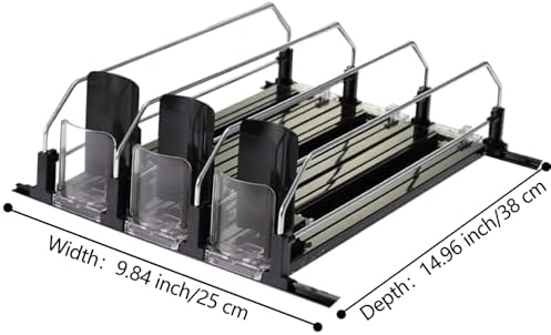 Adjustable Soda Can Organizer for Fridge, Black