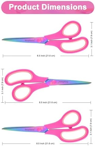 8.5" Office Scissors Heavy Duty, Titanium Coating Sharp Blades