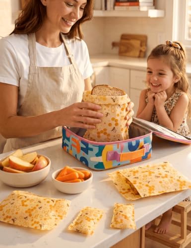 Beeswax Food Storage Bags, 8 Pack, 2L/2M/4S
