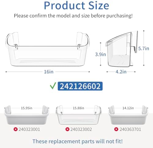 (2-Pack) UPGRADED 242126602 Refrigerator Door Shelves Bin Replacement