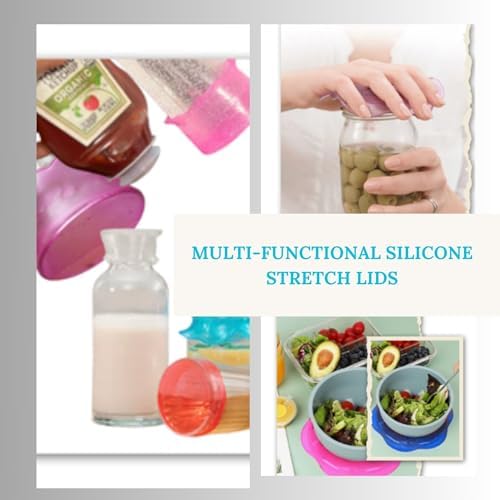 Silicone Stretch Lids, 6-Pack, Reusable