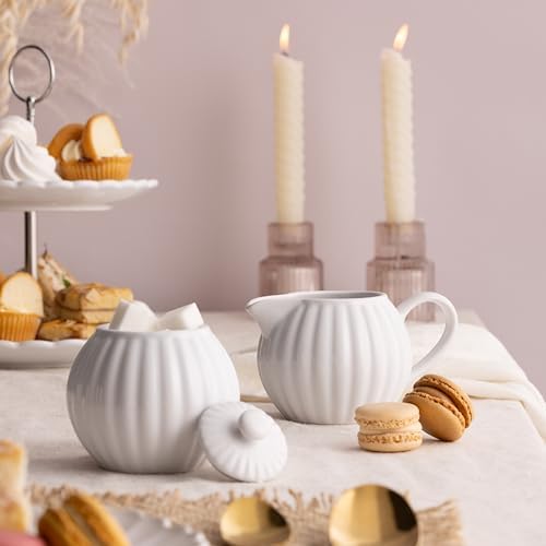 Price & Kensington 0056.818 Milk Jug & Sugar Bowl, Stoneware, White
