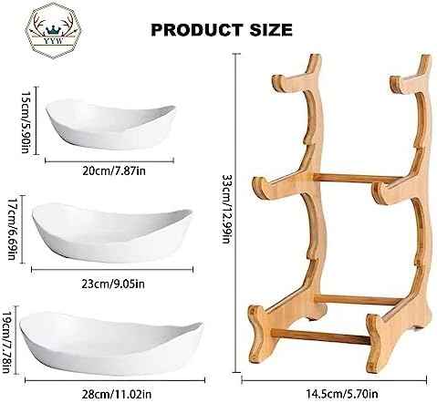 YYW 3 Tier Fruit Basket, White Ceramic Fruit Bowl for Kitchen Counter, Home Fruit Bowl Set with Holder, Fruit Serving Tray Snacks Nuts Bread Candy Storage Holder (White)