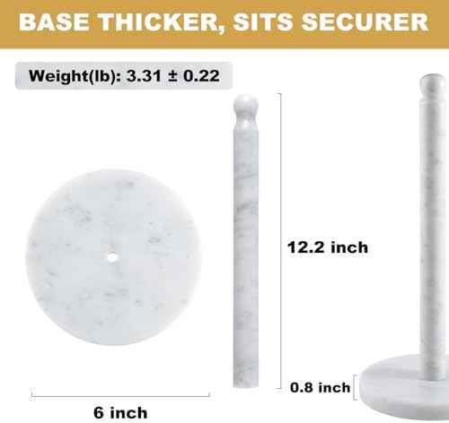 Koville Carrara Marble Paper Towel Holder, 6"