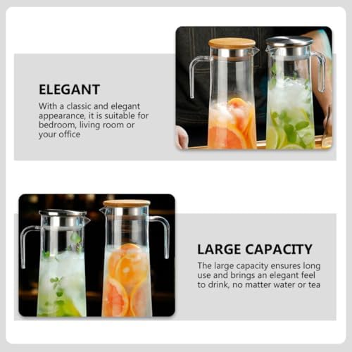 Acrylic Water Pitcher 1.2l with Lid for Home and Office Use