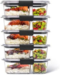 Rubbermaid Brilliance Meal Prep Containers, 2-Compartment Food Storage