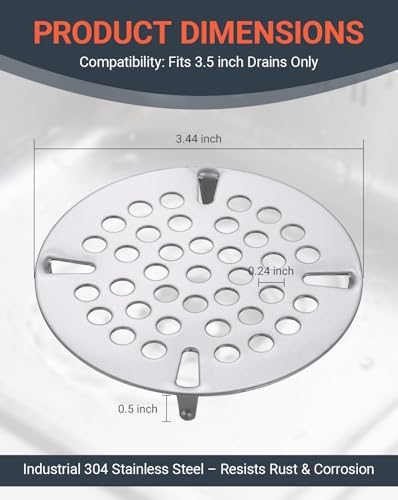 3-1/2" Mop Sink Drain Strainer, 3 Pack