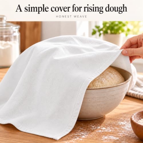 HONEST WEAVE Organic Cotton Flour Sack Towels, White, 12-Pack, 27x27