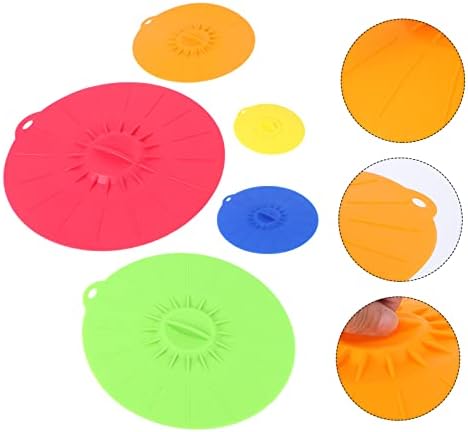 5-Piece Silicone Food Covers, Assorted Colors