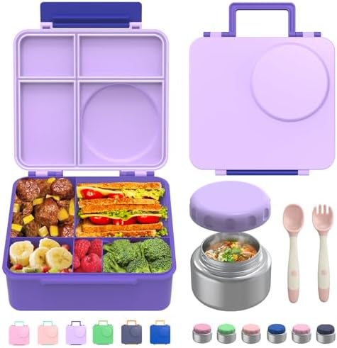 Bento Box for Kids - Leak-Proof Bento Lunch Box with Insulated Thermo