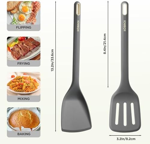 2 Pack Silicone Spatula Set, Heat Resistant 600°F