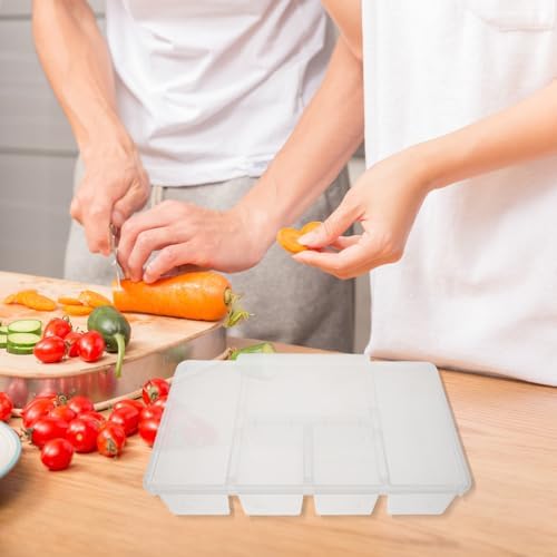 Refrigerator Storage Container with Lid, PP Divided Food Box for