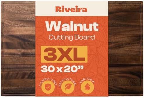 Riveira Walnut Cutting Board, 30 x 20 x 1 Inch