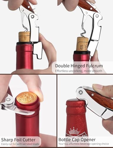 Wine Key - CORKAS Prestige Waiter Corkscrew with Rosewood Handle