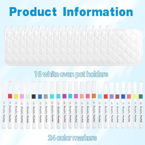 40 Pcs Pot Holder Bulk Craft Set with 24 Color Markers