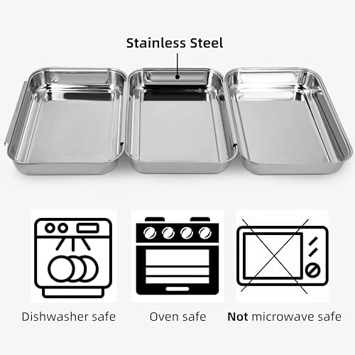 3-Piece Stainless Steel Breading Set – Interlocking Coating Trays for