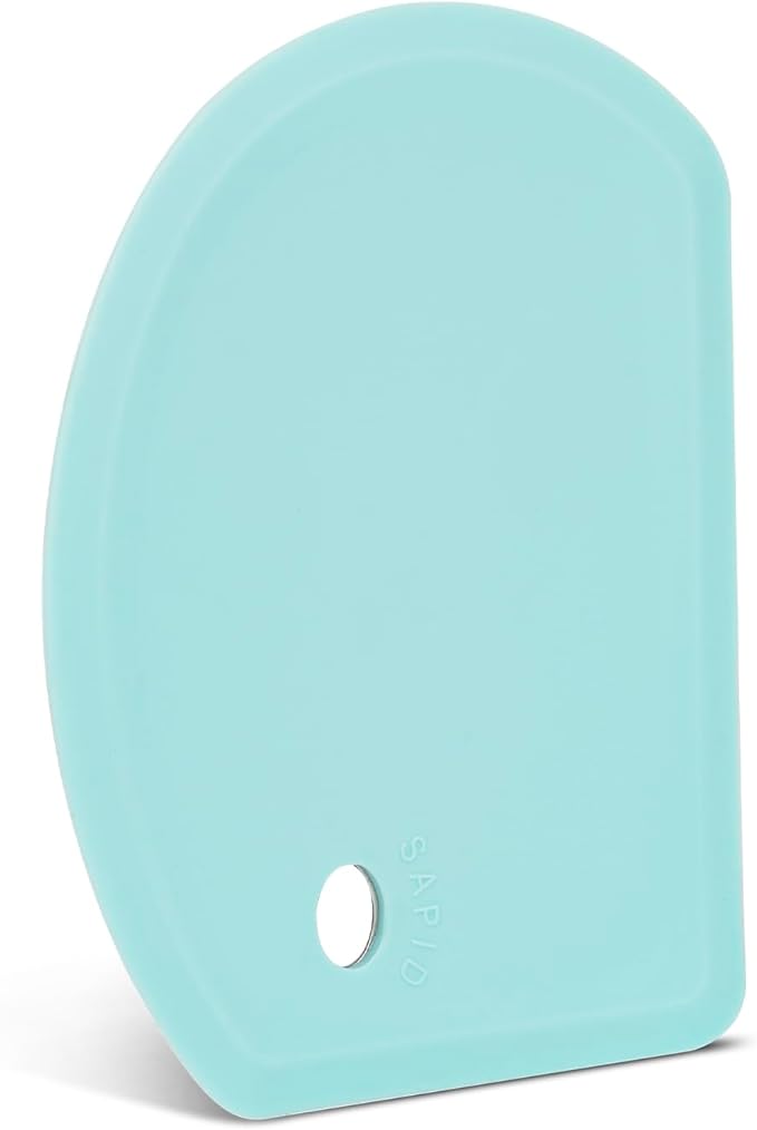 Silicone Dough Scraper with Stainless Steel Sheet, Curved Edge Flexible Bowl by SAPID