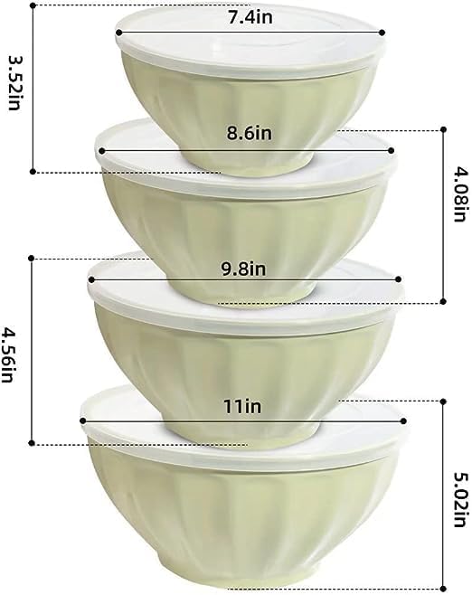 Mixing Bowls with Lids Set, Plastic Prep Bowl with Lid, Mixing Bowl Set - Image 7