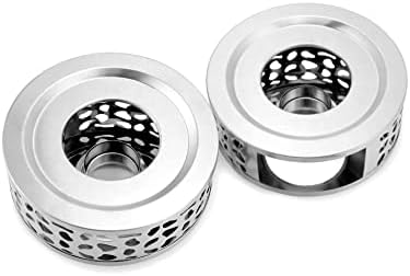 QWORK Tea Kettle Warmer, 2 Pack Brushed Stainless Steel Tea Kettle
