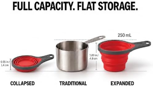 Collapsible Silicone Soft Measuring Cups and Measuring Spoons,8 pieces