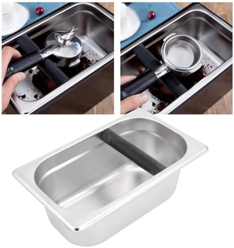 Espresso Knock Box, 10.4x6.3x3.9in Coffee Knock Box Stainless Steel
