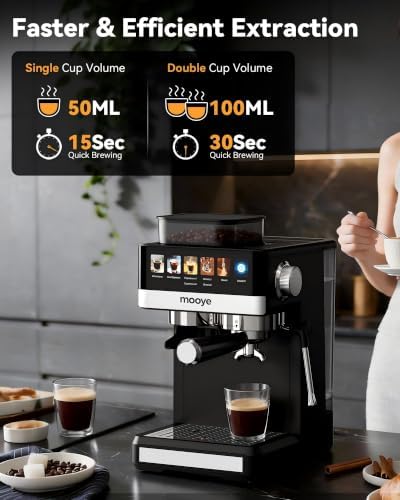 Espresso Machine with Grinder, 20Bar, Black