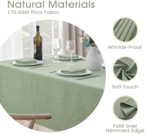 Veblandy Rectangle Tablecloth Linen Textured Waterproof & Stain