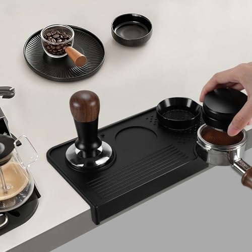 VOCOSTE Espresso Tamping Mat, Non-Slip, Protect Countertop, Black