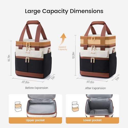 LOVEVOOK Insulated Lunch Box for Women,Large Adult Lunch Cooler Bag