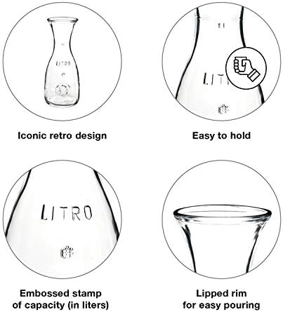 Bormioli Rocco Misura PZ Carafe, 33.75 oz - Embossed Marking, Wide