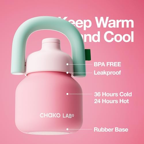 CHAKO LAB 33oz Insulated Water Bottle,Keeps Cold 36H, Cute Design