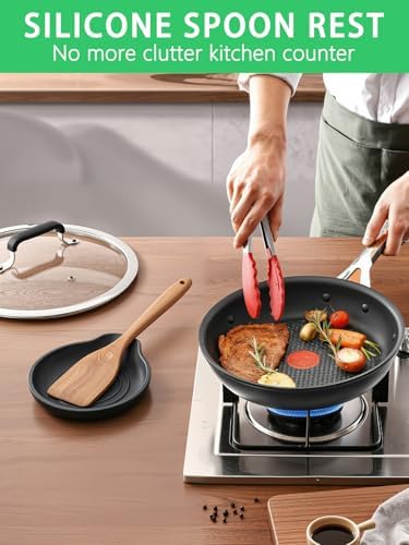 1 Pack Spoon Rest for Stove Top Silicone, 6.1" Large Stove Spoon