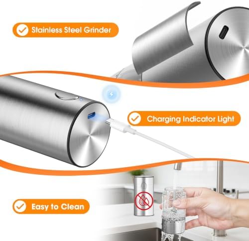 WOWBOX Electric Salt and Pepper Grinder Set, 2 PCS Rechargeable