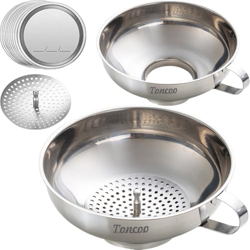2pcs Canning Funnels for Filling Mason Jars with Strainer, Food Grade
