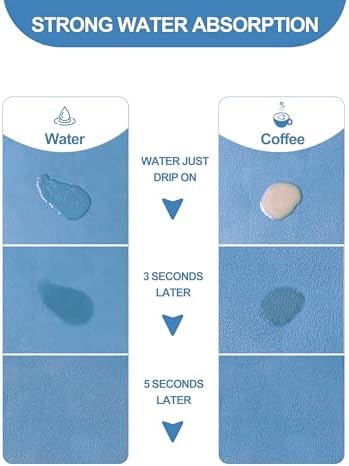 Dish Drying Mat for Kitchen Counter, 16"x24" Pad with Rubber Backed