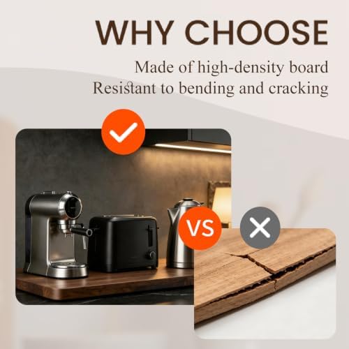 Wood Coffee Maker Appliance Slider Rolling Tray