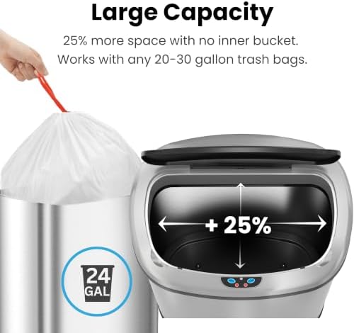 iTouchless 24 Gallon Motion Sensor Trash Can