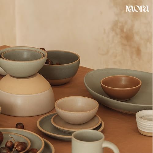 MORA Small Bowls Set of 4, 16oz Ceramic Pottery Dessert Bowls