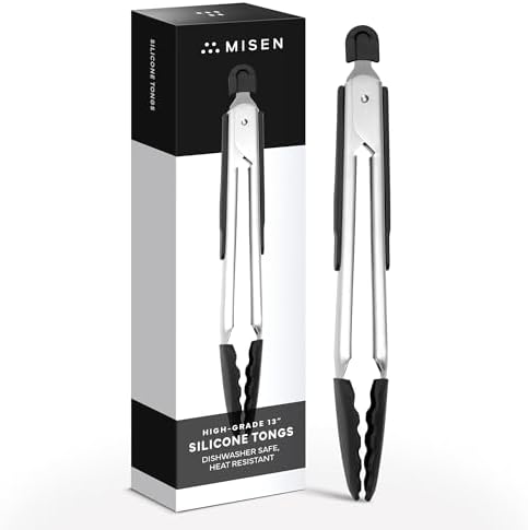 Misen Kitchen Tongs, 13 Inch, Black