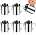 Dandat 6 Pcs Milk Frothing Pitcher 12 oz Stainless Steel Milk Frother