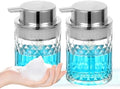 Foaming Soap Dispenser,2 Pack Clear Glass Foam Hand Soap Dispenser for