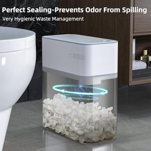 MOPALL Bathroom Trash Can, 3.5gal, Motion Sensor