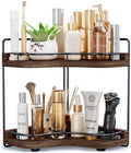 2-Tier Corner Bathroom Counter Organizer, Larger, Dark Brown