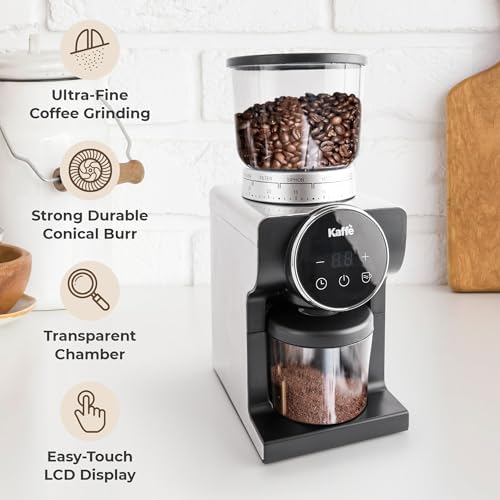 Kaffe Electric Burr Coffee Grinder, 9oz, Stainless Steel