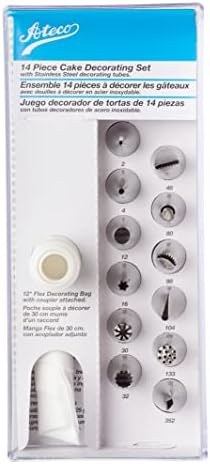 Ateco 14-Piece Cake Decorating Set, Silver