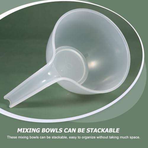 Plastic Mixing Bowls White 3 Piece Stackable with Handle