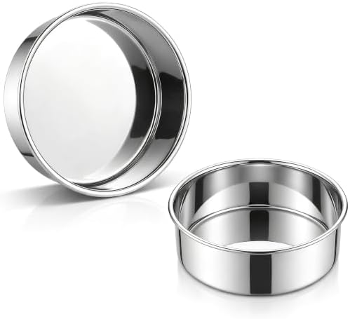 Homikit 6 Inch Round Cake Pan Set of 2, Stainless Steel Smash Baking