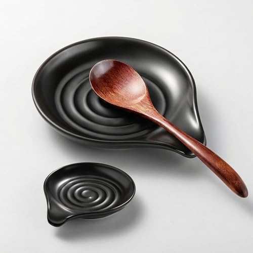 Gencywe® Spoon Rest for Stove Top, 6.1" Large Ceramic Spoon Holder for